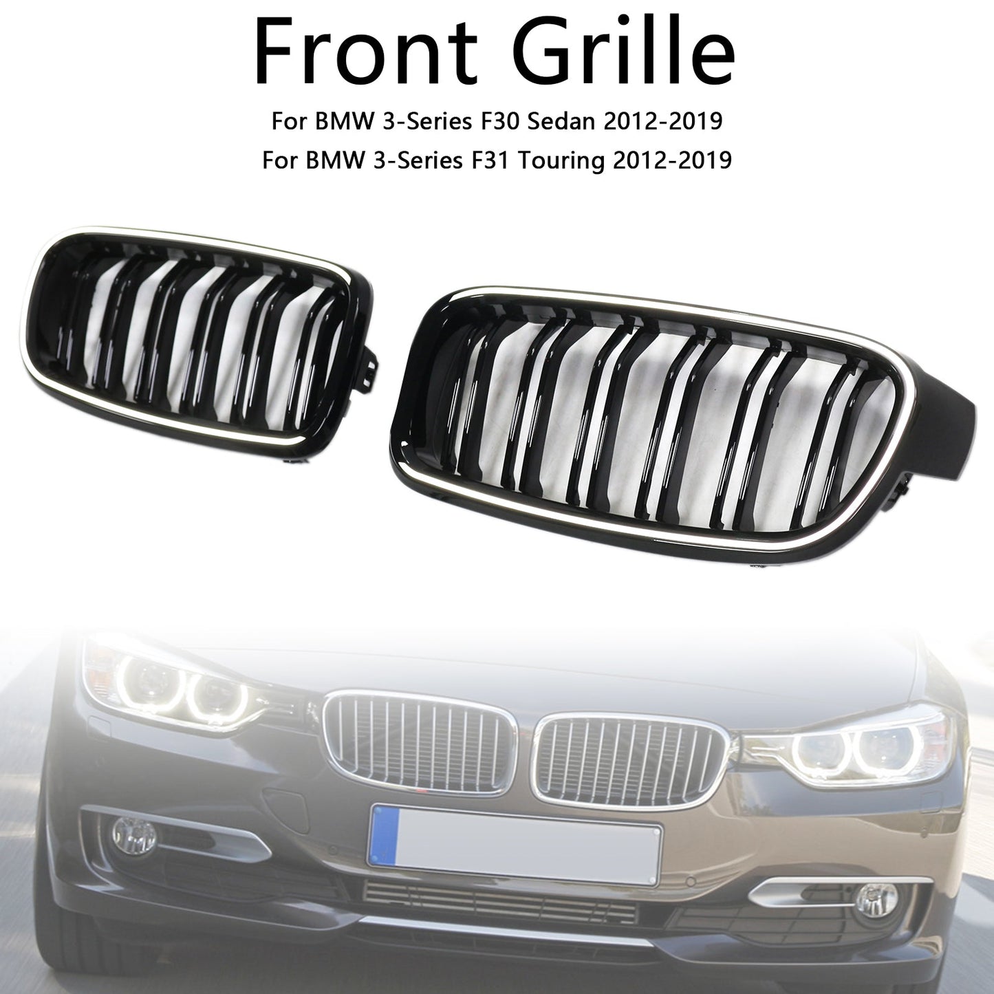 2012-2019 BMW 3-Series F31 Touring Double Slat Front Kidney Grille Grill