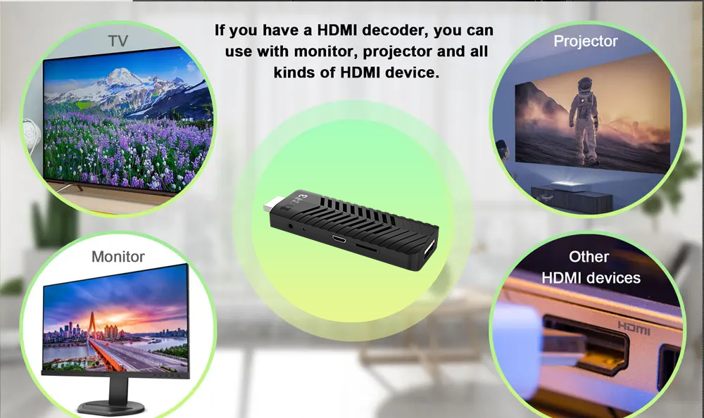 TVR3-S TV Stick Android14.0 Ram 1GB ROM 8GB Dongle Set-Top Box 4K Player TV BOX