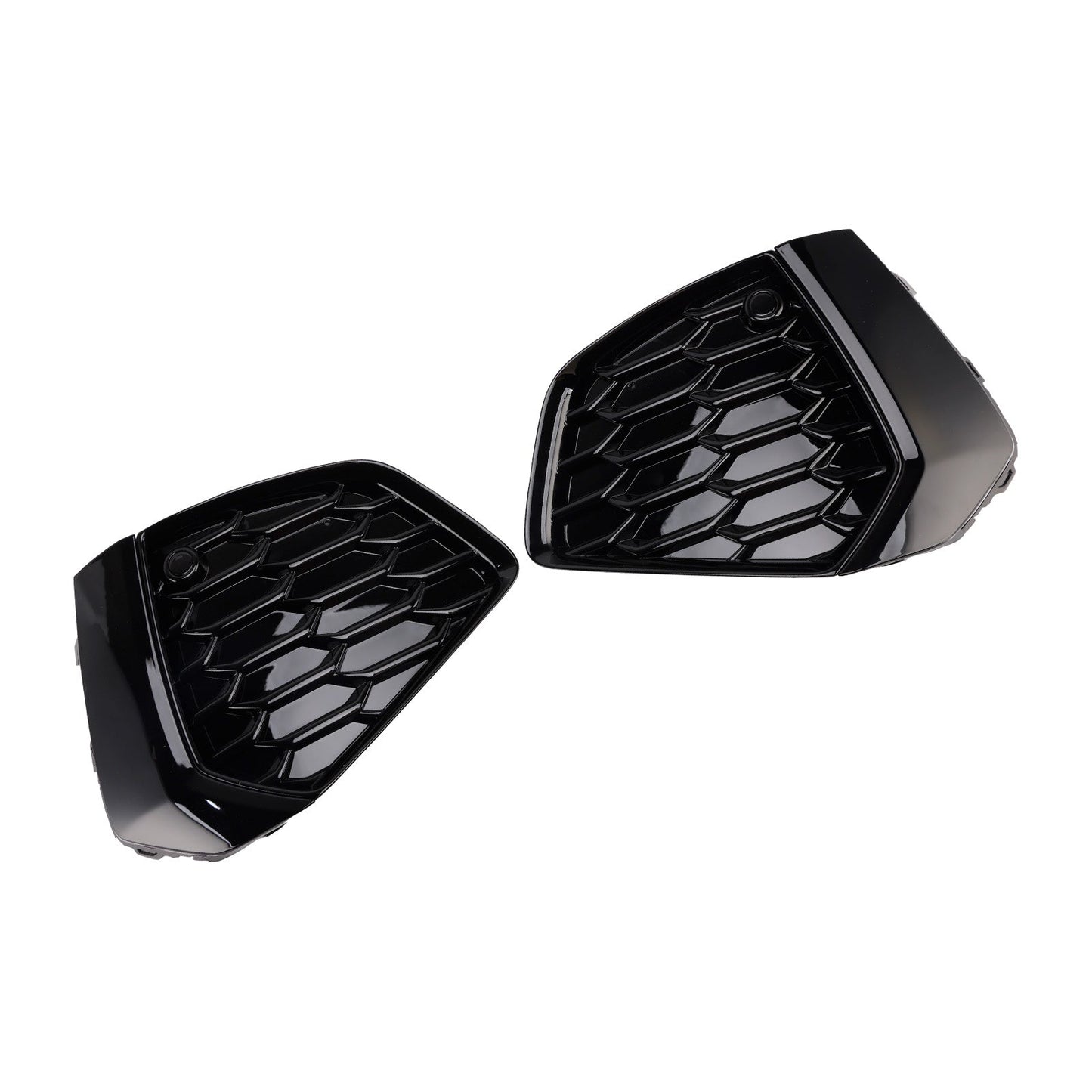 Black Front Honeycomb Fog Light Grille Cover Fit Audi A3 S-line 2021-2023