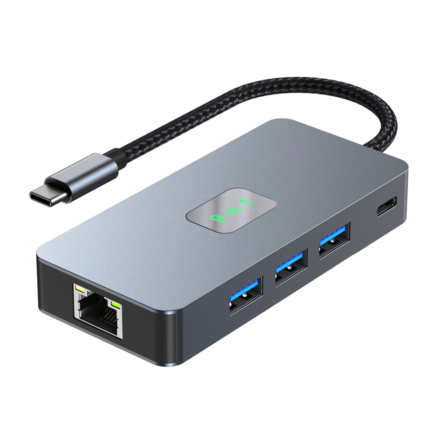 9 in 1 TYPE-C to RJ45(Gigabit)+USB3.0*3+HDMI+USB-CS Data+PD100W+SD/TF iPad Pro