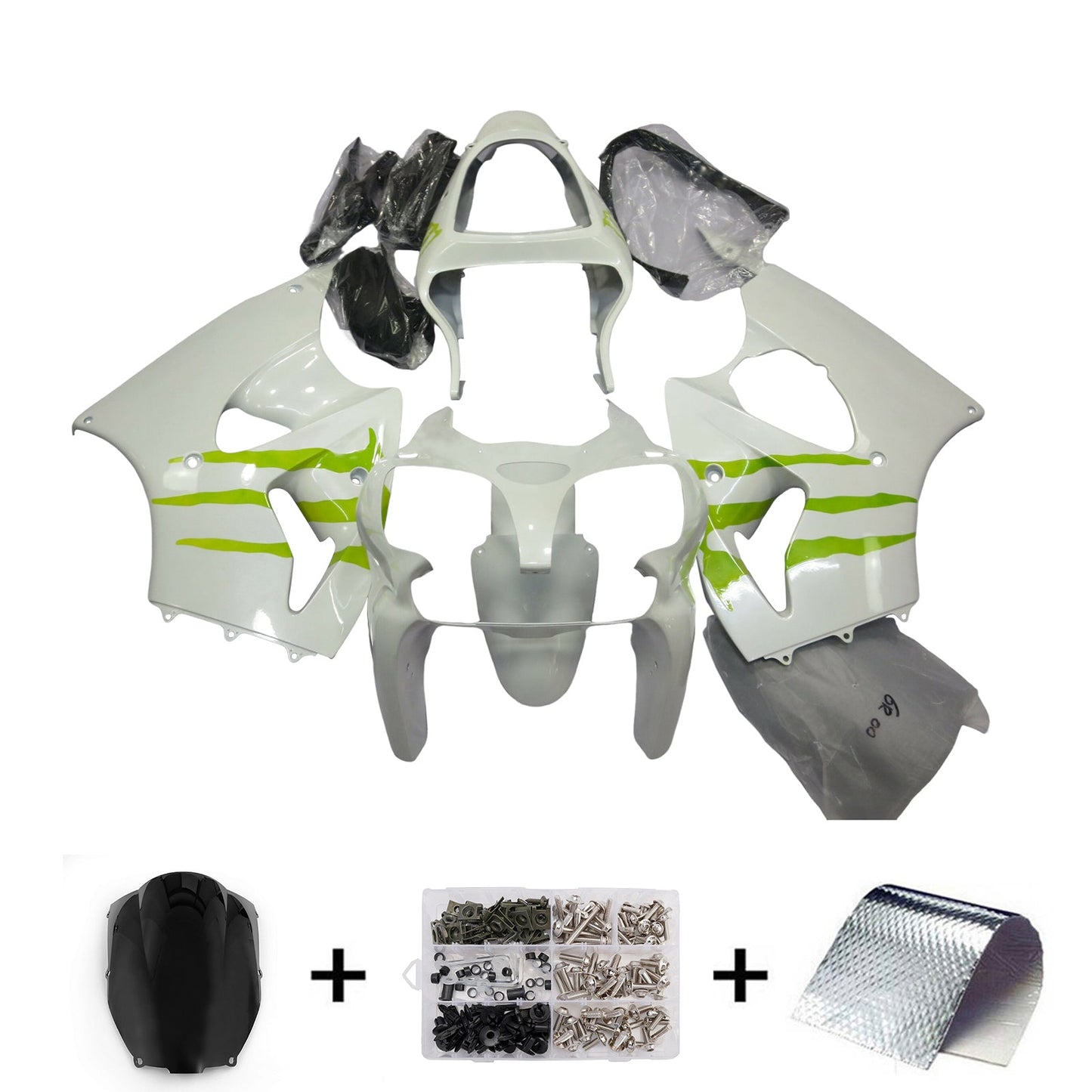 Injection Fairing Kit Bodywork For Kawasaki ZX6R 636 2000-2002 ZZR600 2005-2008