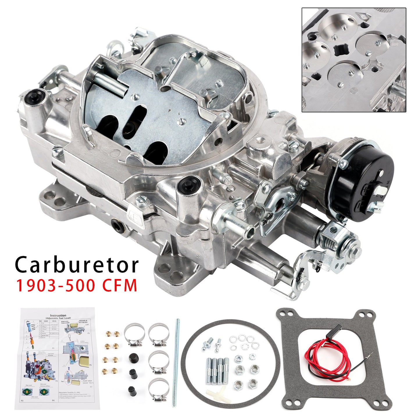 1903 Carburetor 500 CFM 4 Barrel For Avs2 Series Electric Choke Square Flange