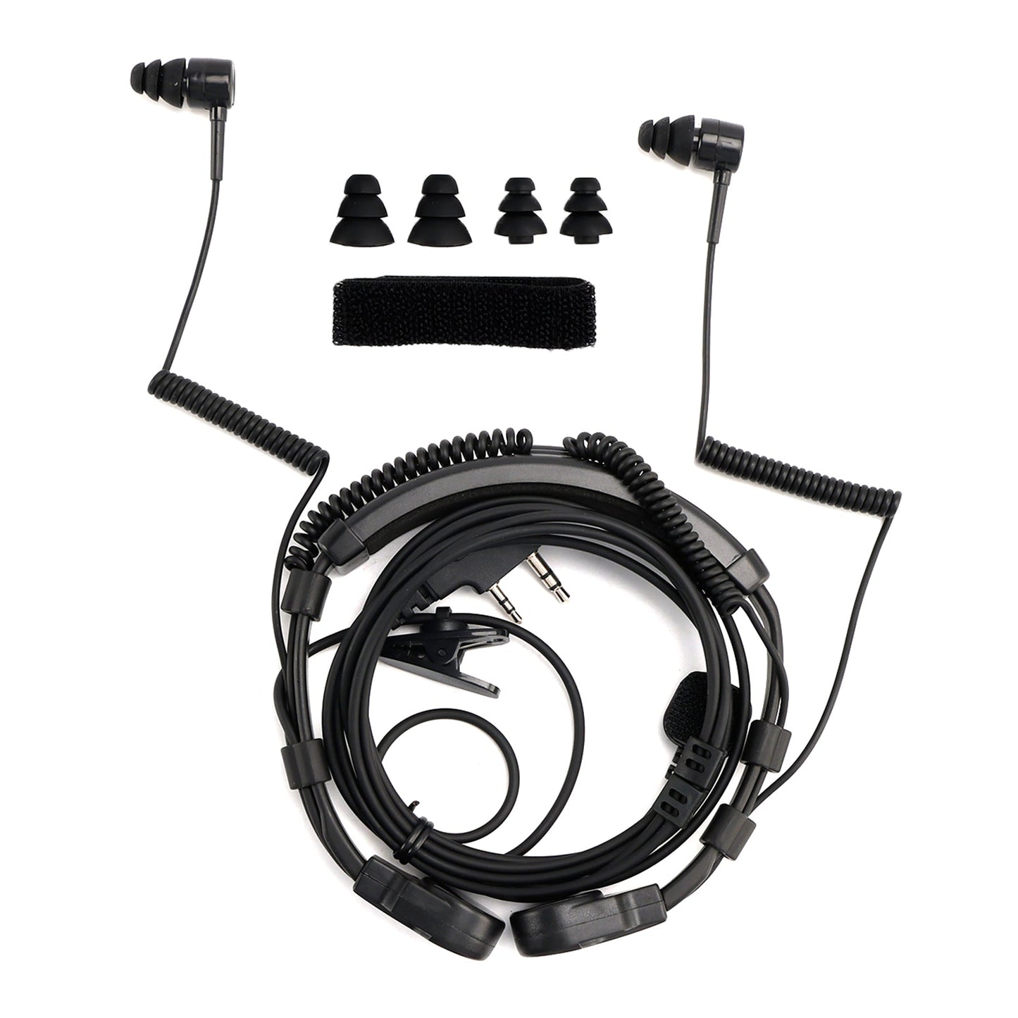 K-Head Telescopic Throat Vibration Mic Headset for TK-208 TK-220 TH-D7 TH-F6