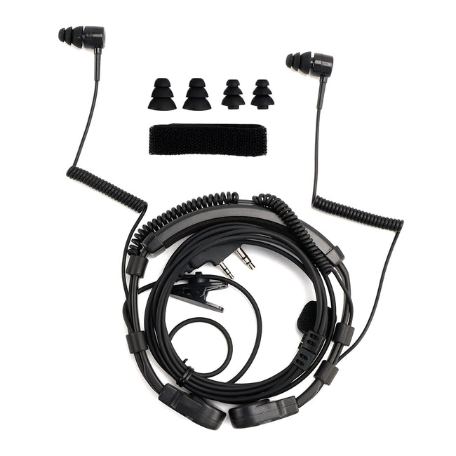 K-Head Telescopic Throat Vibration Mic Headset for TK-208 TK-220 TH-D7 TH-F6