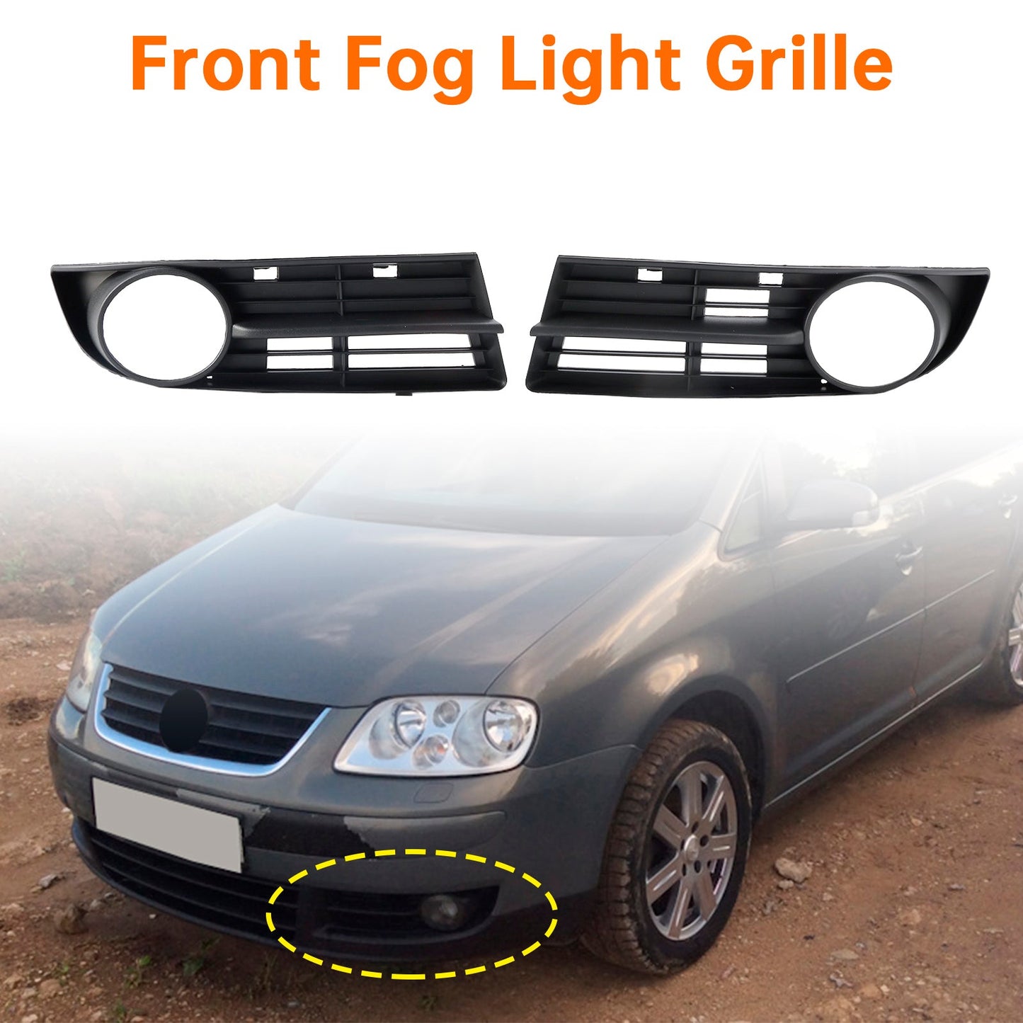 2003.02-2006.12 VOLKSWAGEN TOURAN (1T) Pre-Facelift Front Bumper Foglight Grille 1T0807666A 1T0853665A9B9