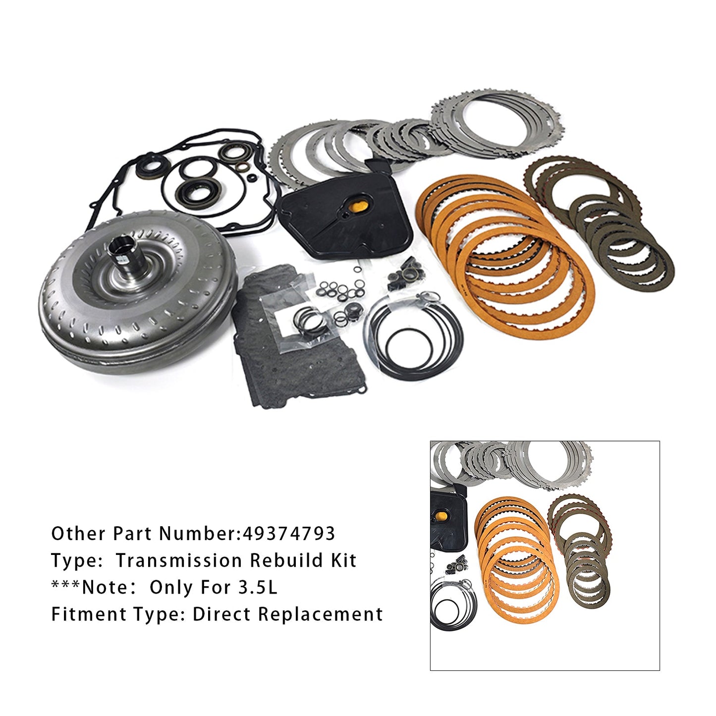 2013-on Ford 3.5L 6F35 Transmission Rebuild Kit With Torque Converter
