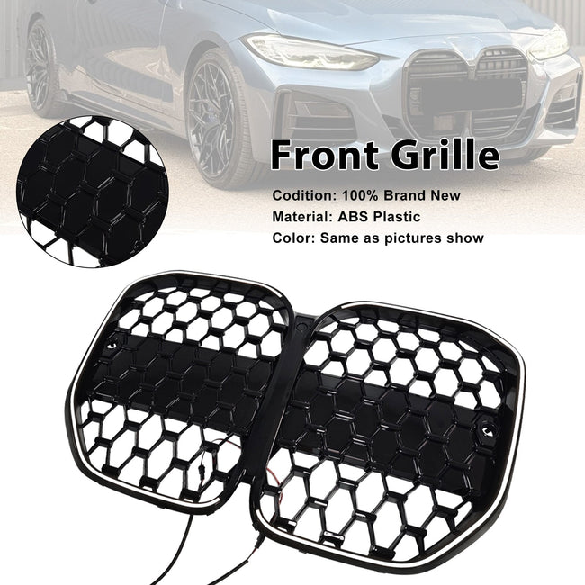 2020-2025 Fit BMW 4 Series G22 G23 G82 W/O ACC Black Front Bumper Grille Grill