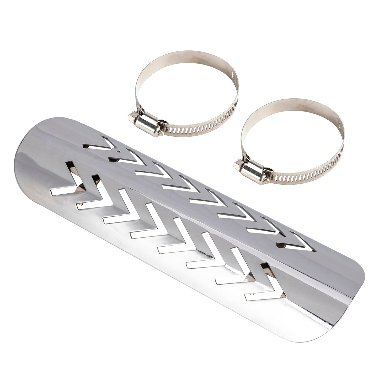 Steel Exhaust Muffler Pipe Heat Deflector Cover Chromeb For Motorcycle Scooter BlackD