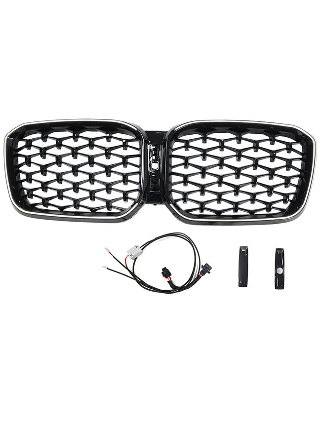2022-2025 BMW X3 G01 X4 G02 Diamond Glossy Black Front Bumper Kidney Grille