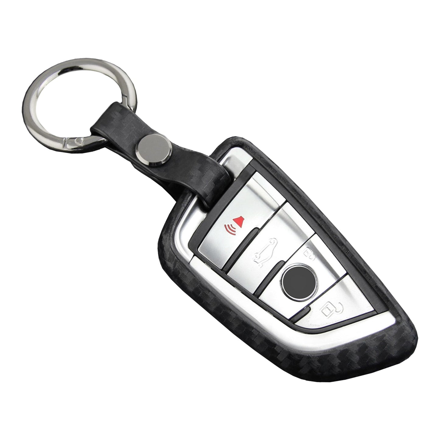 Leather Silicone Car Key Case Cover With Buckle For BMW