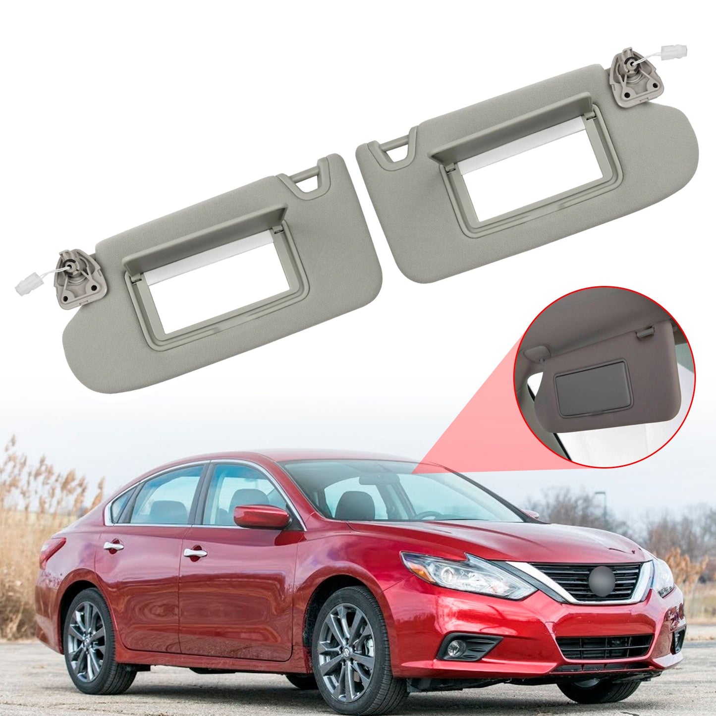 2013-2018 Nissan Altima 2PCS Gray Sun Visor Left & Right 96401-3TA2A 96400-3TA2A
