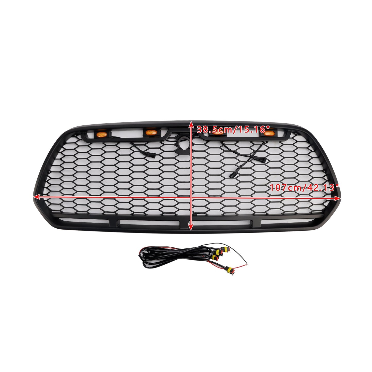 2015-2018 Ford Transit MK8 Raptor w/LED Matt Black Front Bumper Grill Grille