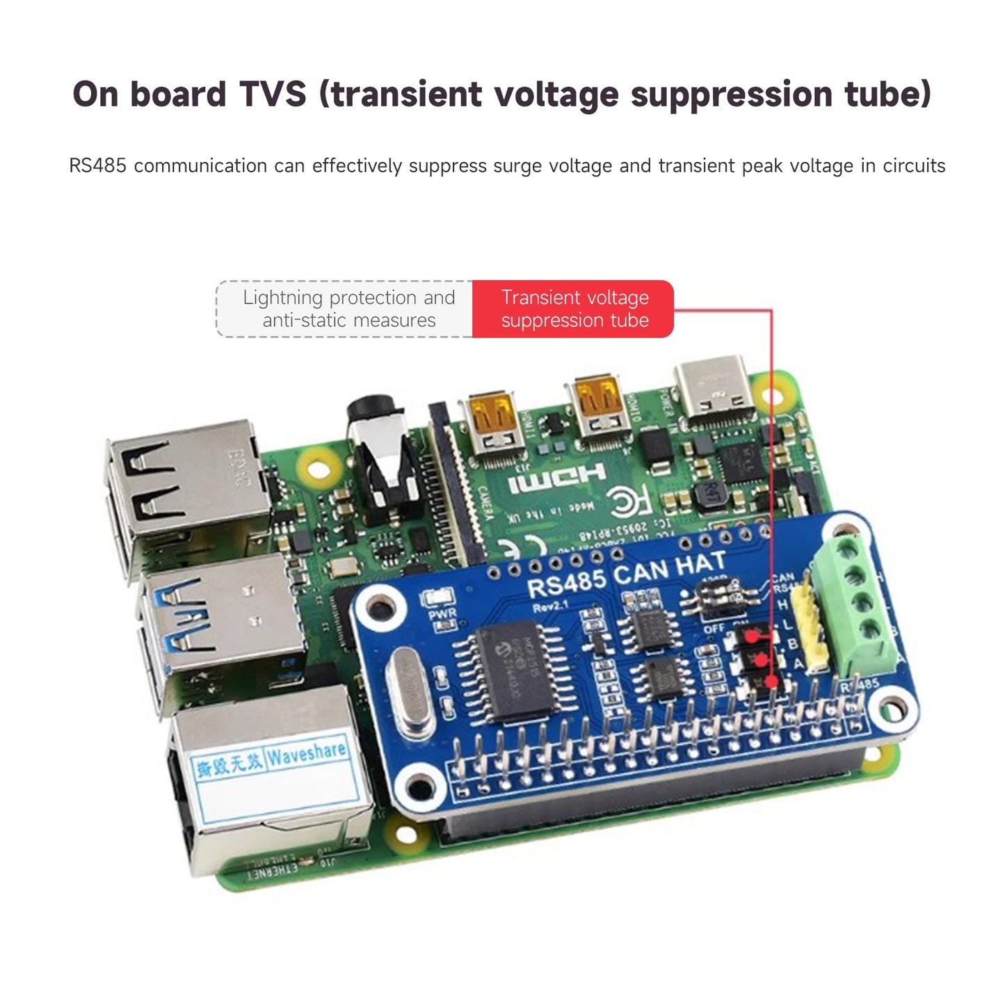 Raspberry Pi RS485 Can Expansion Board Automatic Switching Of Transceiver Status