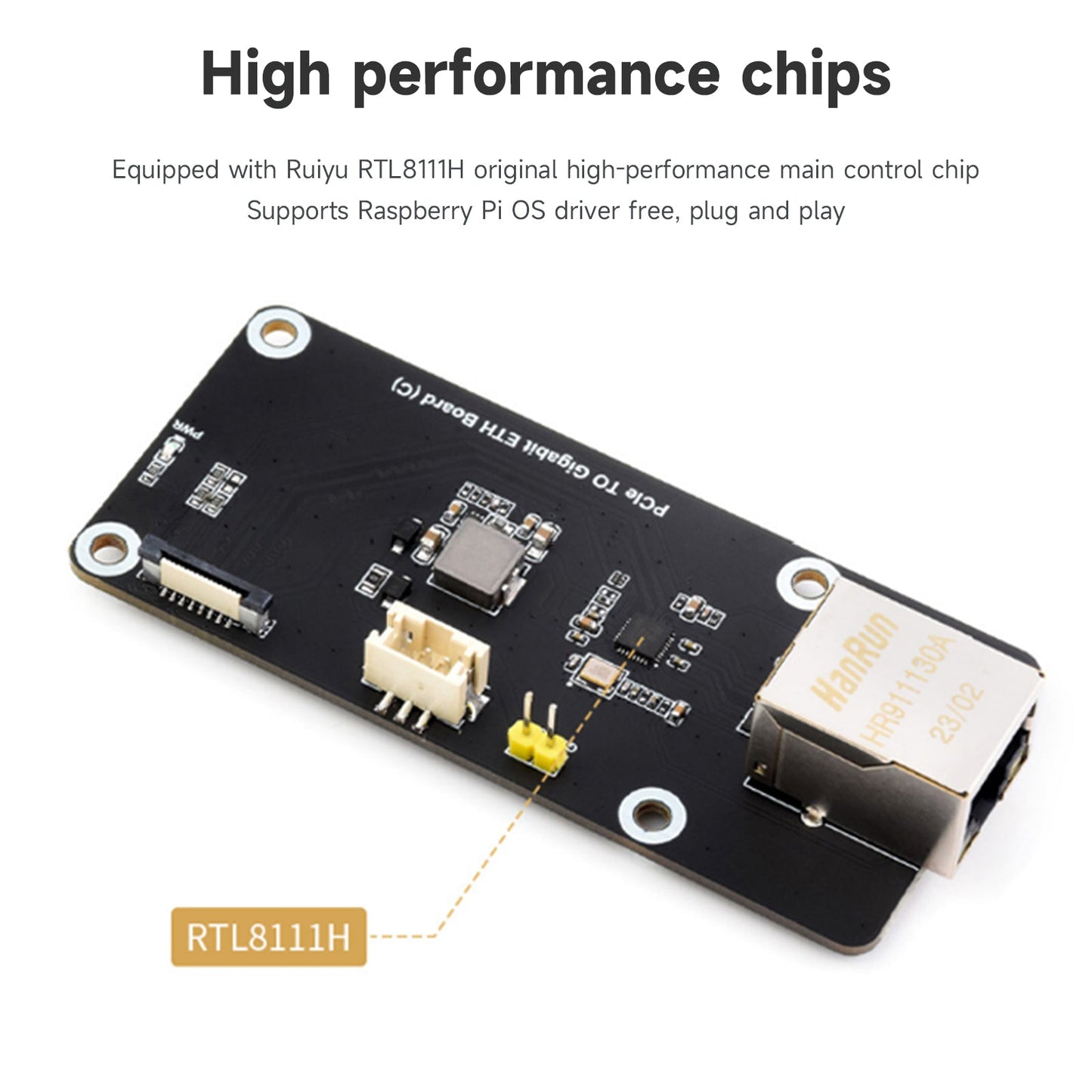 Raspberry Pi5 5B PCIe to Gigabit Ethernet Port Adapter Board OS Driver-Free