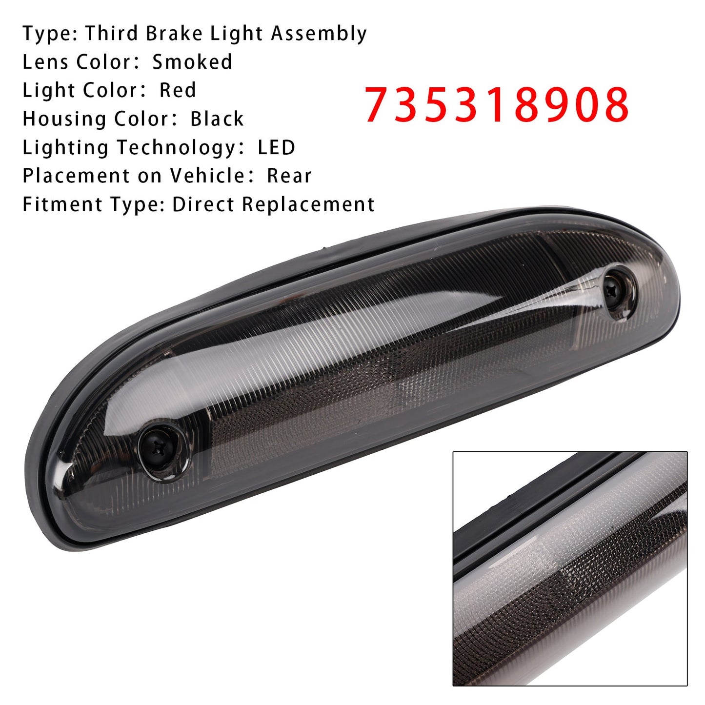 LED Third Brake Light Stop Lamp 735318908 For Ducato 244 Citro?n Jumper Smoked