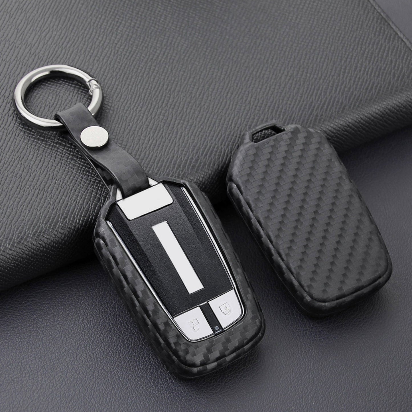 Leather Silicone Car Key Case Cover With Buckle For Isuzu