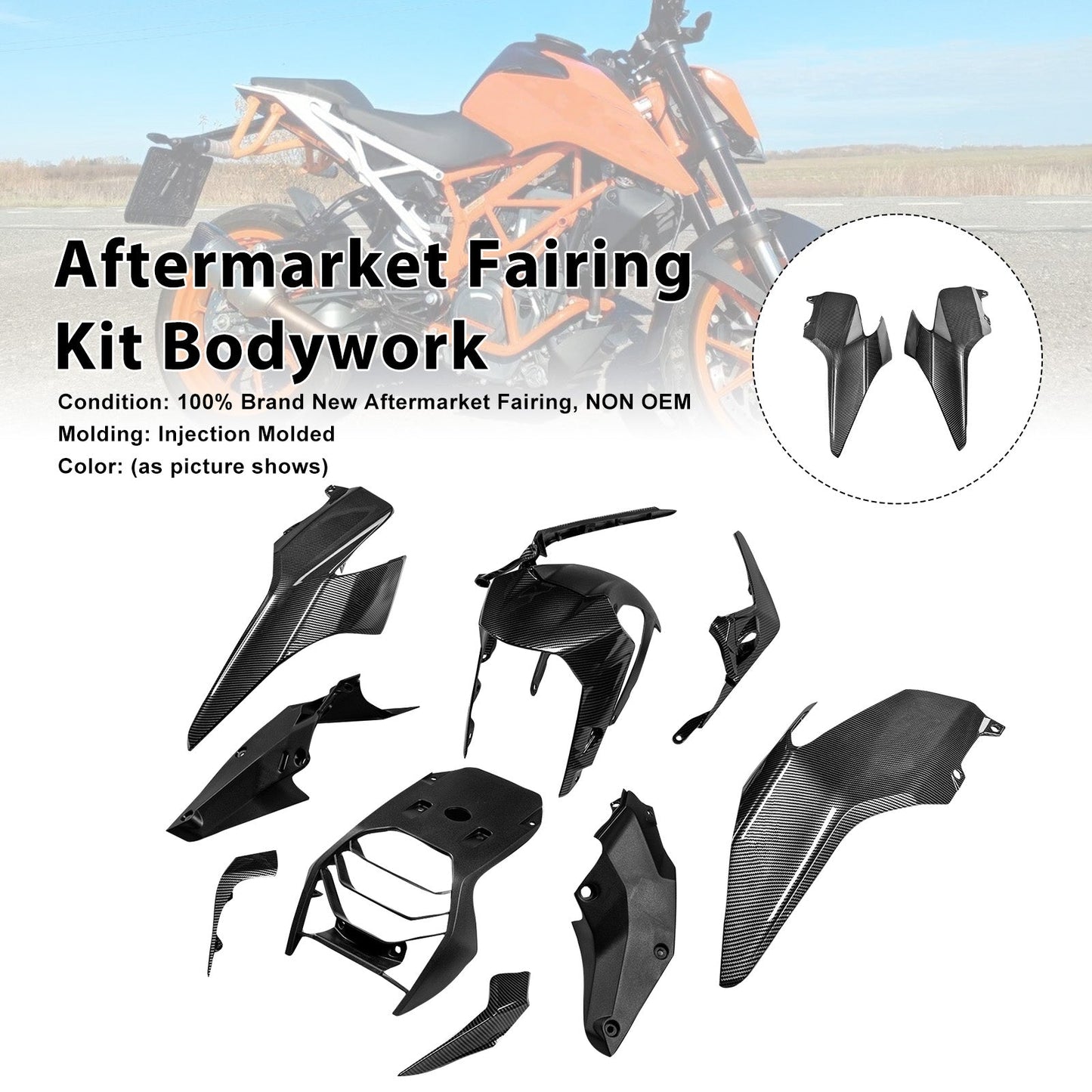 Injection Bodywork Fairing Kit for 390 DUKE 2017-2023