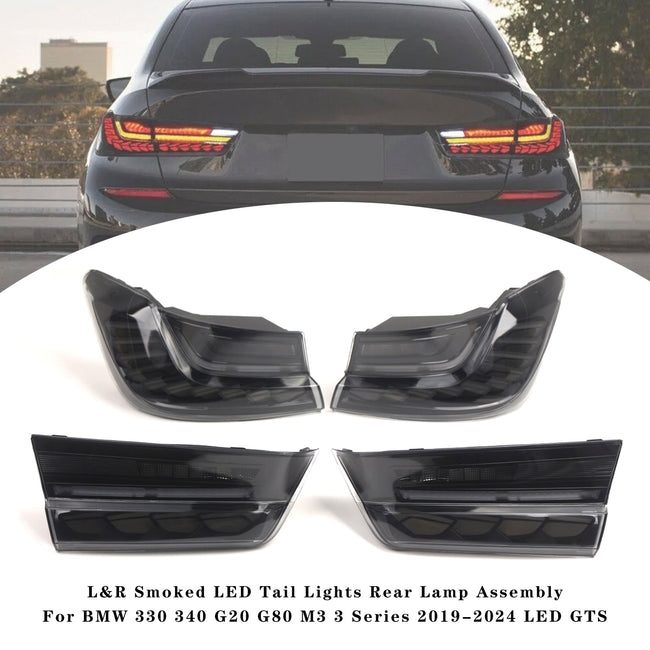 2019-2024 BMW 3 Series G20 G28 G80 M3 L&R Smoked LED Tail Lights Rear Lamp Assembly
