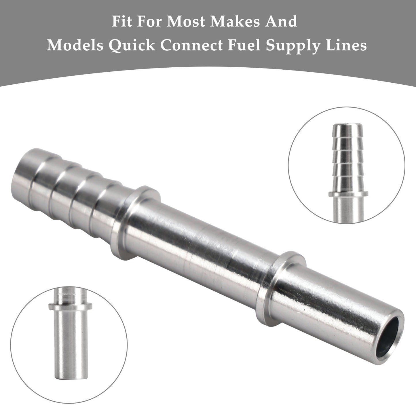 Quick Connect 3/8 Fuel Rail Hose To 3/8 Barb Adapter Fitting AN817-02-06BA