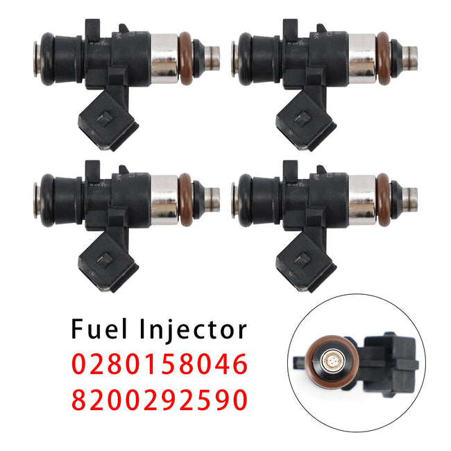 4Pcs Fuel Injector For Dacia Sandero Renault Clio III 0280158046 8200292590