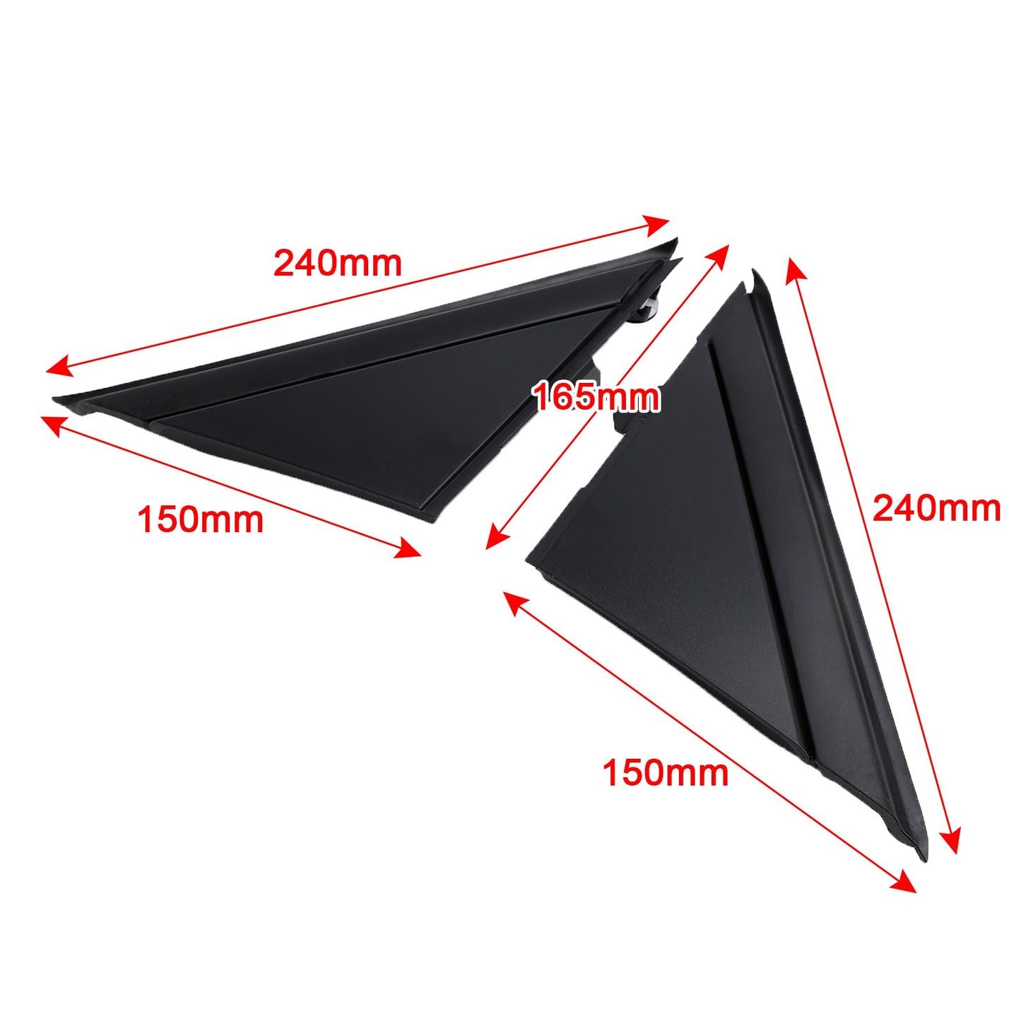 2012-2019 Fiat 500 2X Left+Right Side View Door Mirror Flag Cover Molding Trim