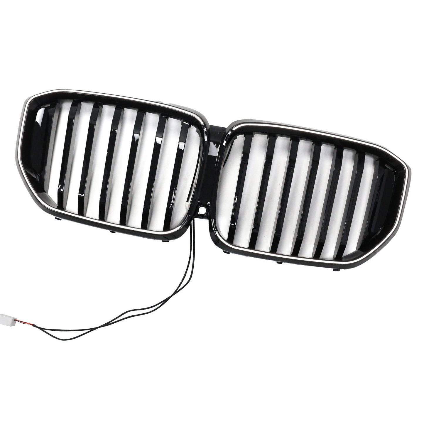 Black Front Bumper Grille Grill Fit BMW G05 LCI X5 2024+ Single Line W/LED