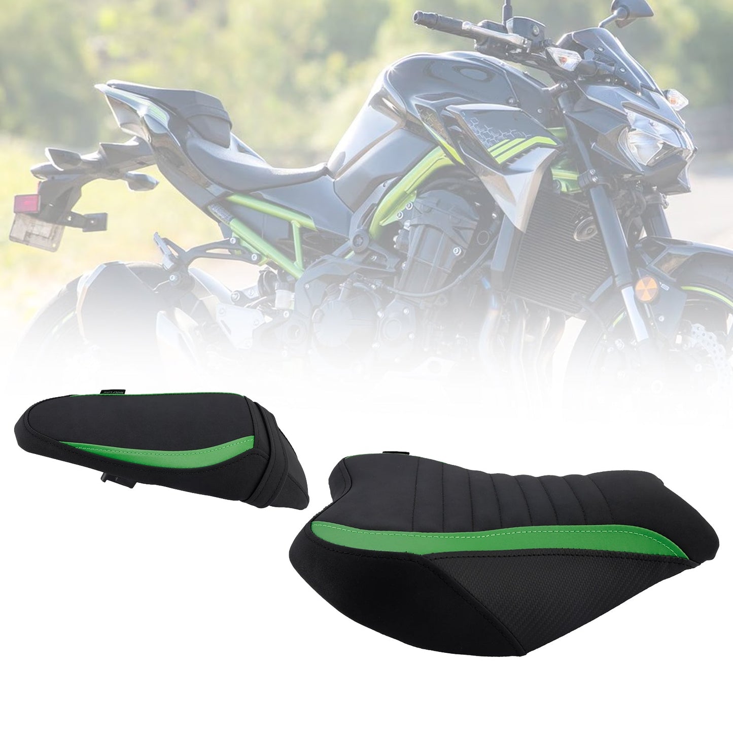 2017-2024 For Kawasaki Ninja Z900 Complete Cushion Rider Passenger Seat Black