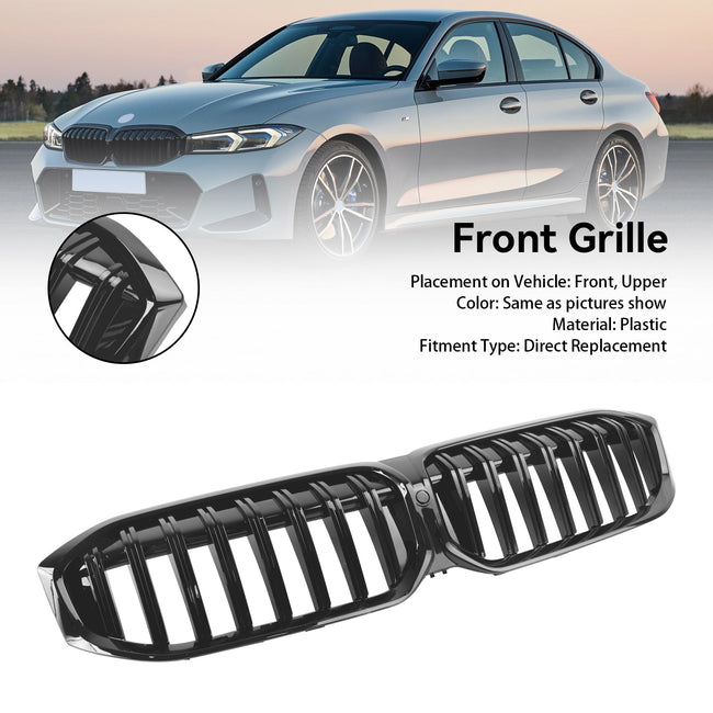 2023-2024 BMW 3 Series G20 G21 G28 320i 330i M340i Gloss Black Front Kidney Grille Grill