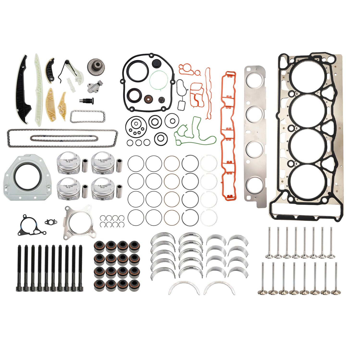 20065.2011 AUDI A3 (8P) 1.8 TFSI BYT BZB CDAA Engine Pistons Overhaul Rebuild Kit 06H107065CP 06H109509Q