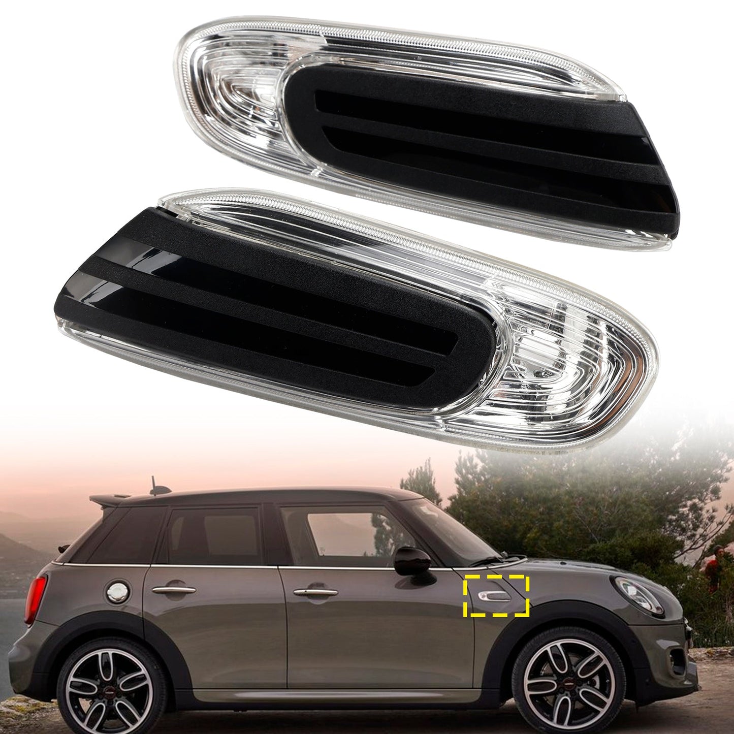 2Pcs Direction Additional Turn Indicator Lamp White For BMW Mini F55 F56 F57