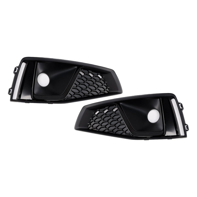 2018-2020 Audi A4 B9 S-LINE S4 Black Front Fog Light Grille Trim Cover