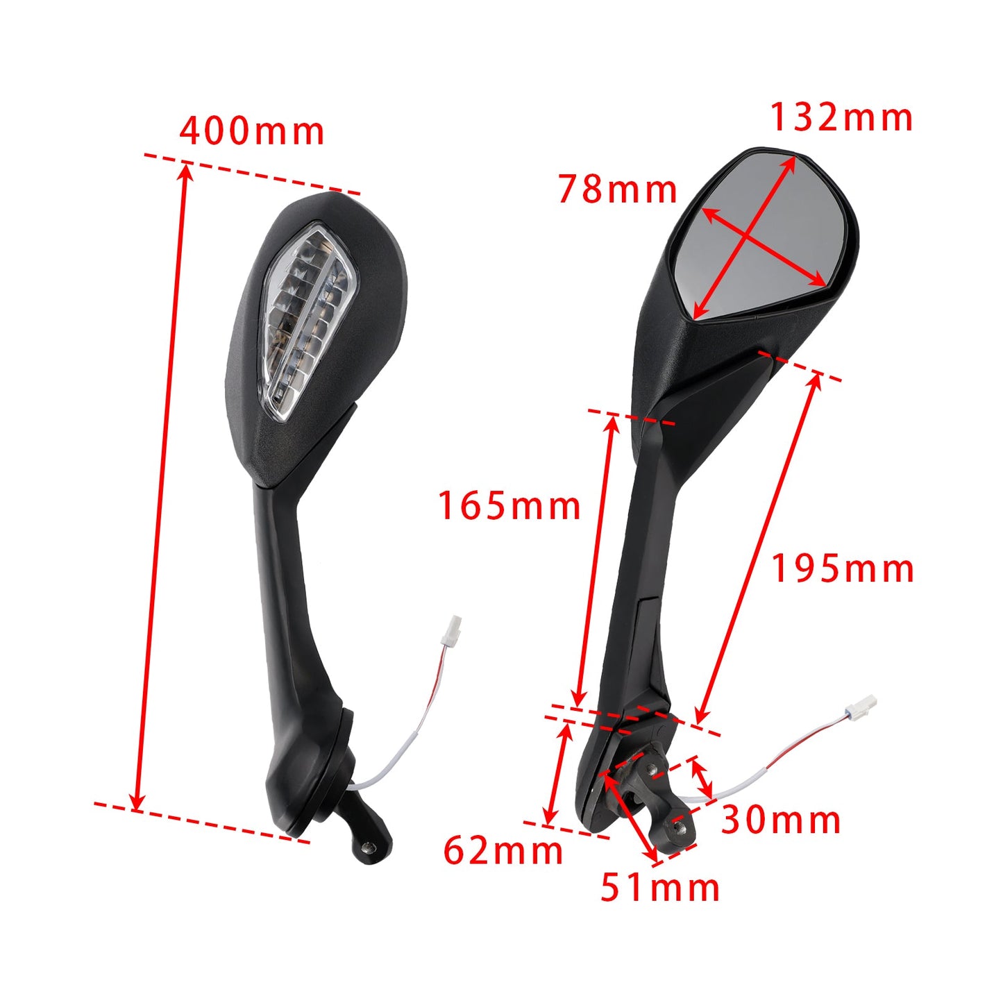 2017-2020 Ducati Supersport 939 Rearview Mirrors with Indicator 523S0607A