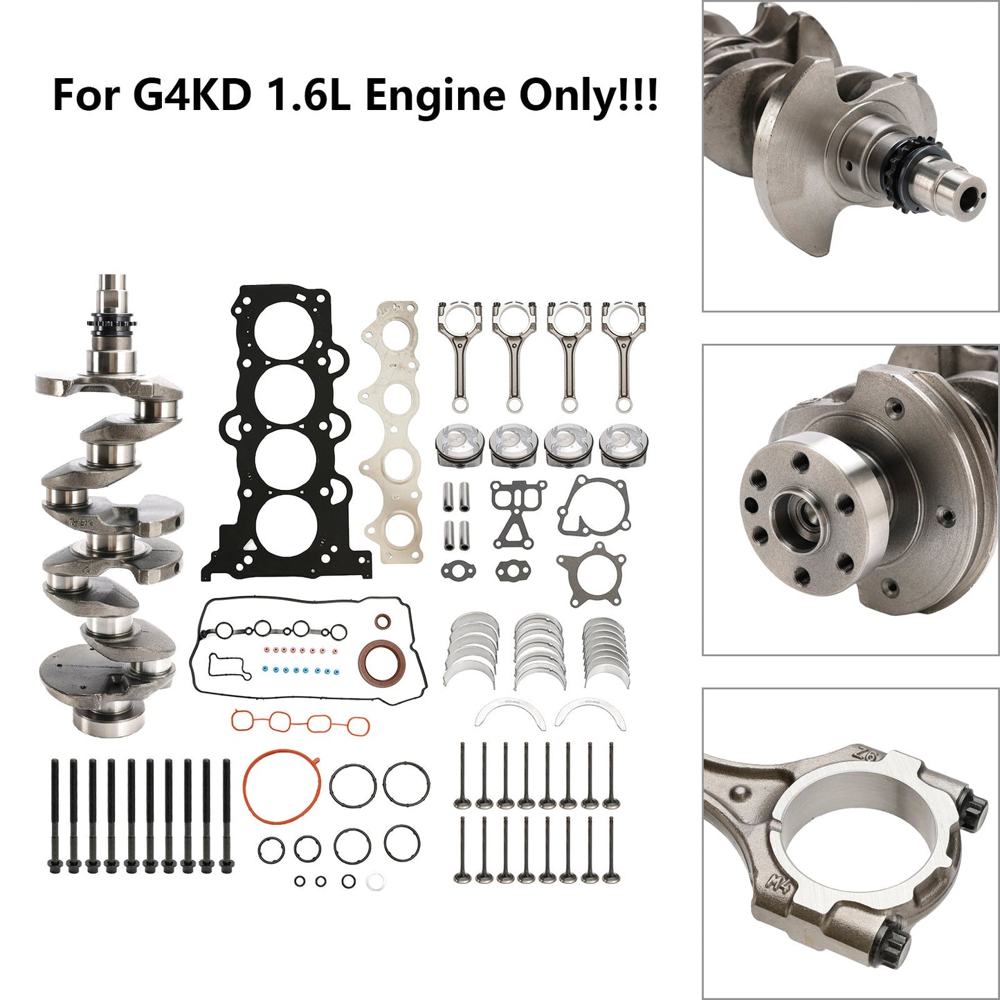 2012–2018 Kia Cee'd (JD) G4FD Engine Rebuild Overhaul Kit w/Crankshaft & Connecting Rod