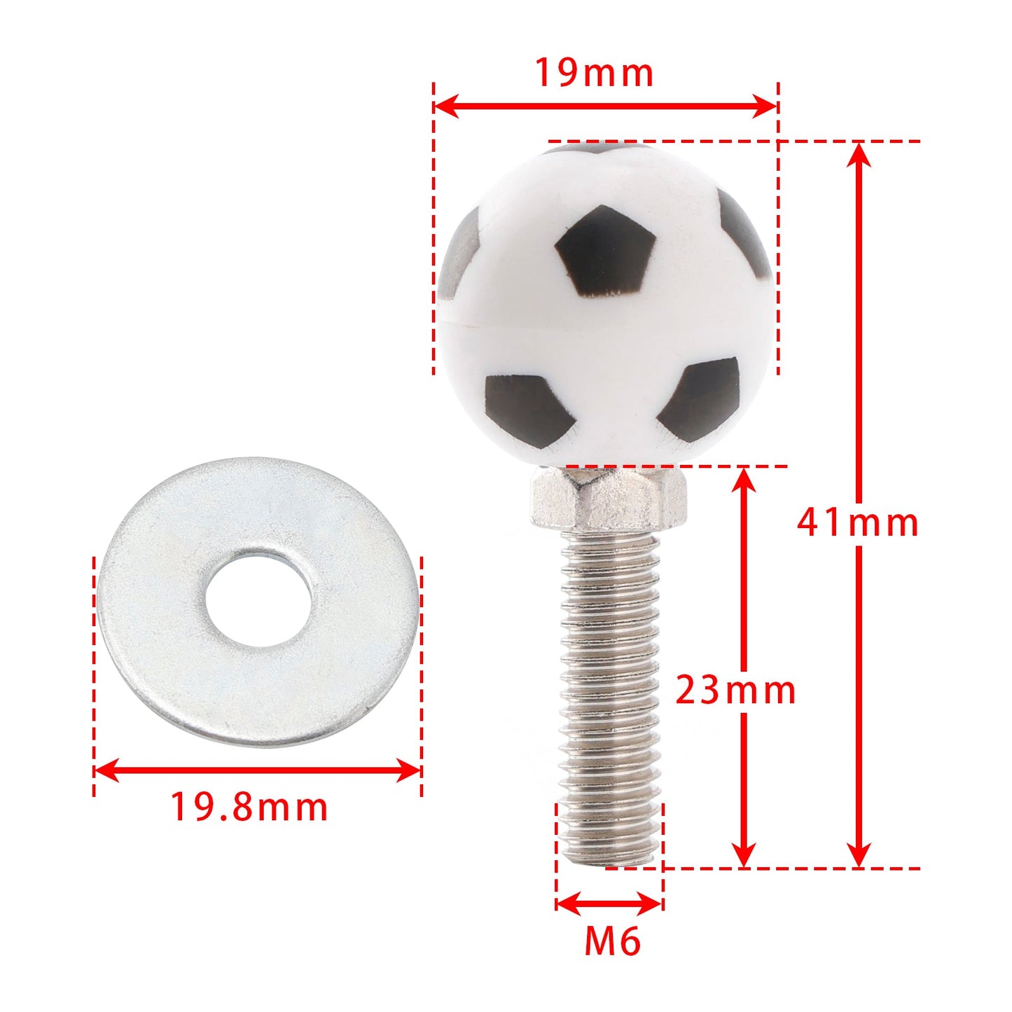 2x Custom SOCCER License Plate Bolt Screw Plastic Motorcycle Chopper Trike
