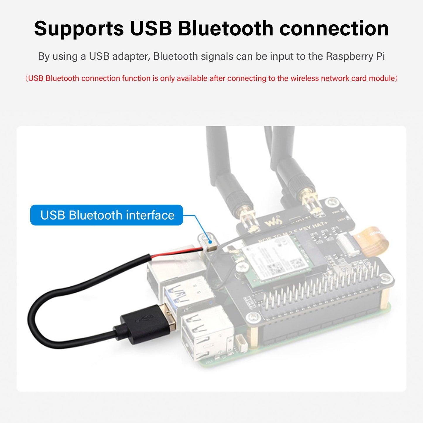 Raspberry Pi 5 PCIe to M.2 E Key Expansion Board For NGFF Wireless Network Card