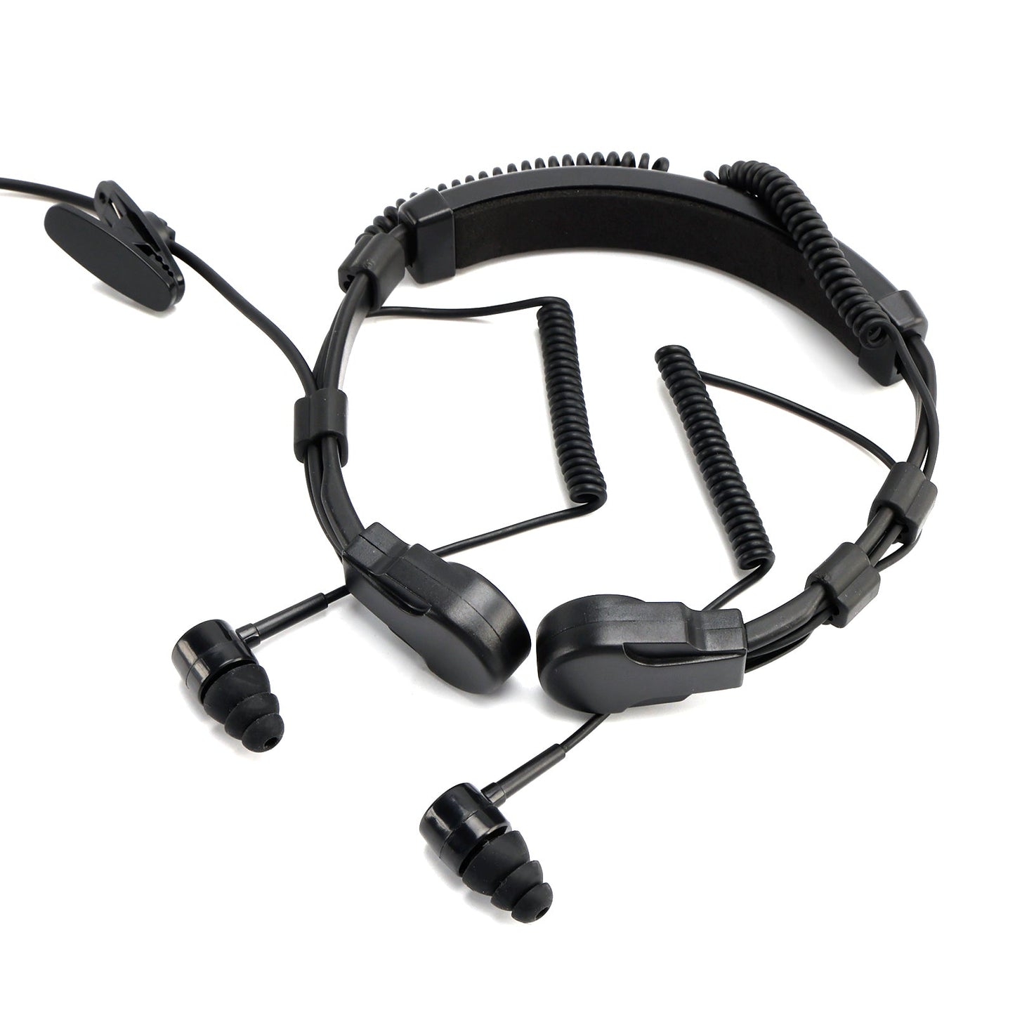 K-Head Telescopic Throat Vibration Mic Headset for TK-208 TK-220 TH-D7 TH-F6