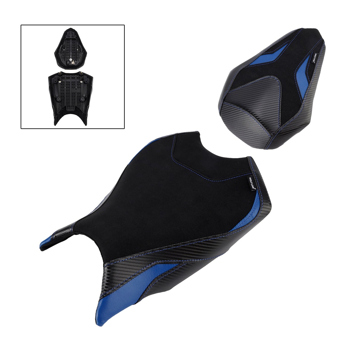2017-2024 2023 For Honda Cbr250Rr Front&Rear Raider Passenger Cushion Kit Blue