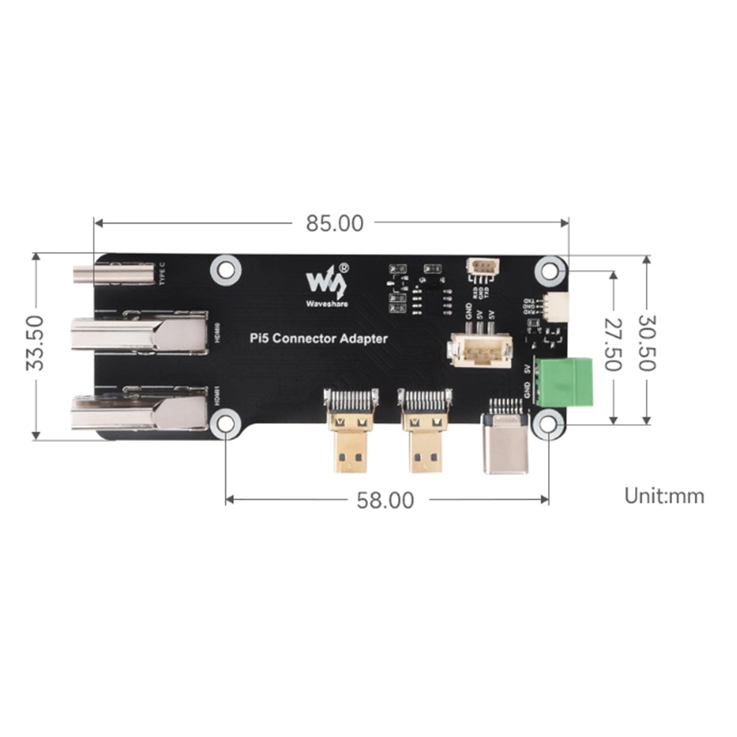Raspberry Pi Multi-Function Expansion Board HDMI Dual 4K Output With Pi5/Pi4B