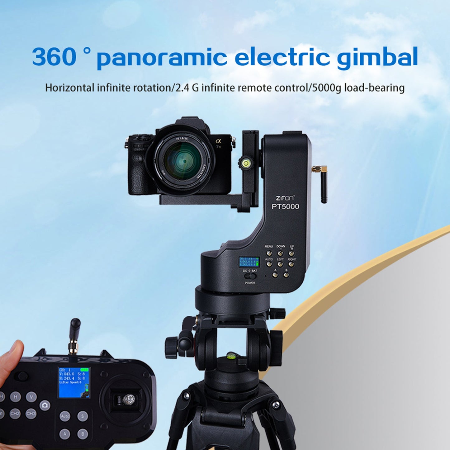 PT-5000 Camera Remote Control Electric Cloud Platform Dual Axis Micro Slr Phone