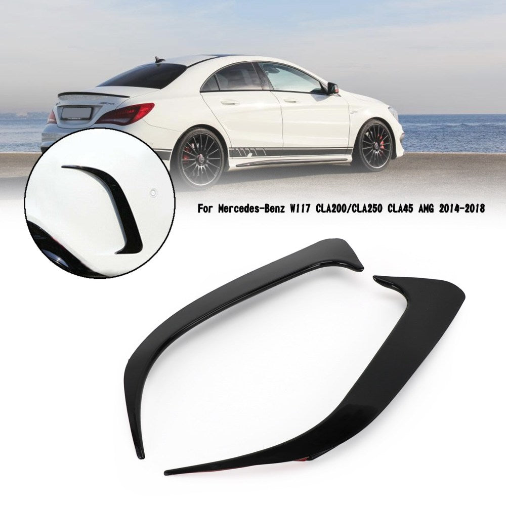 Areyourshop Black Rear Bumper Spoiler Air Vent Cover Fit Mercedes W117 CLA Class 2014-2018
