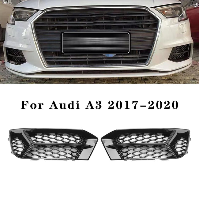 2017-2020 Audi A3 Front Bumper Grill Fog Light Cover Lamp Frame Trim Fit