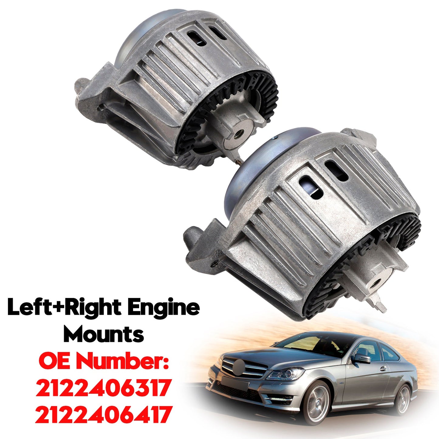 2007-2014 Mercedes-Benz C-Class W204 2x Left + Right Engine Mounts 2122406317 2122406417