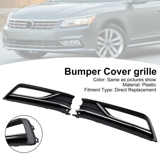 2PCS Fog Light Lamp Grille Cover Fit VW Passat B8 NMS (USA Car) 2016-2018