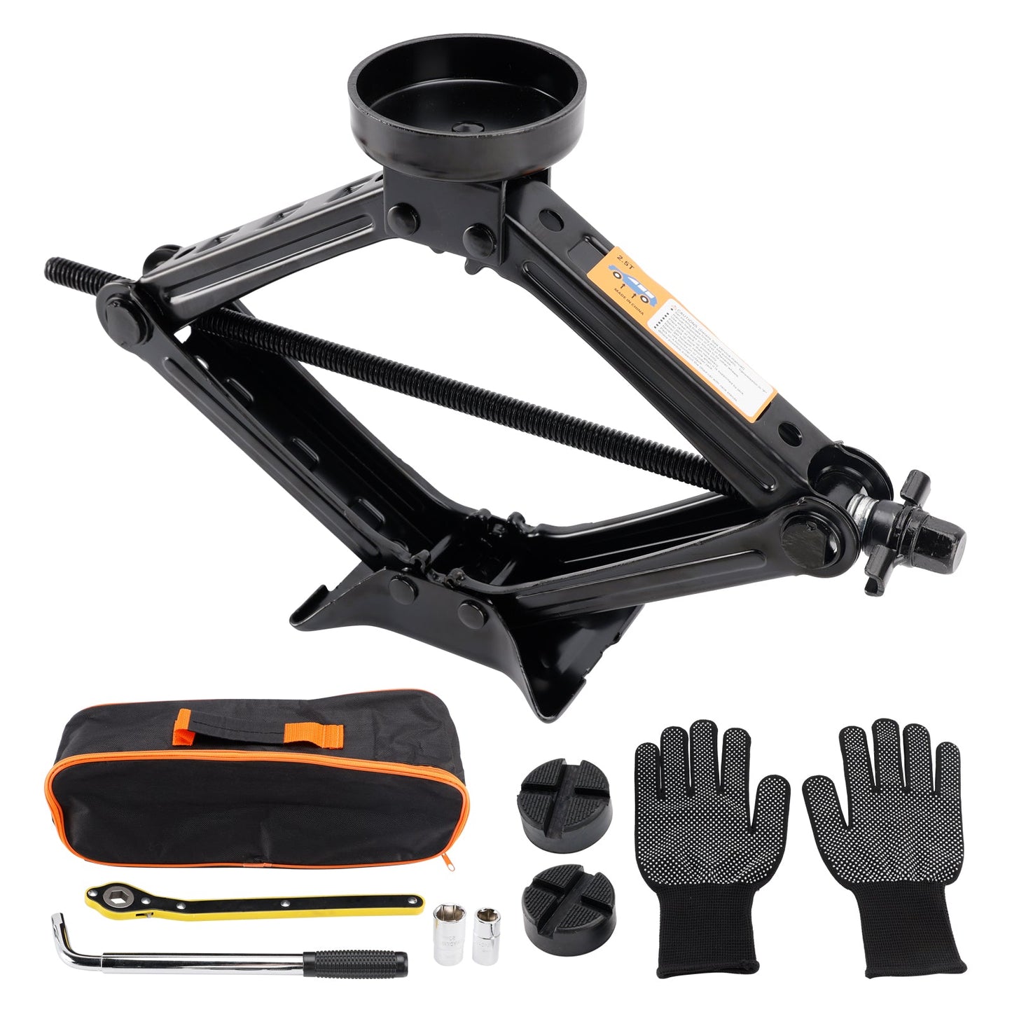 Car Jack 2.5 T/2500 kg Universal Scissor Jack Wheel Brace Wrench For SUV MPV