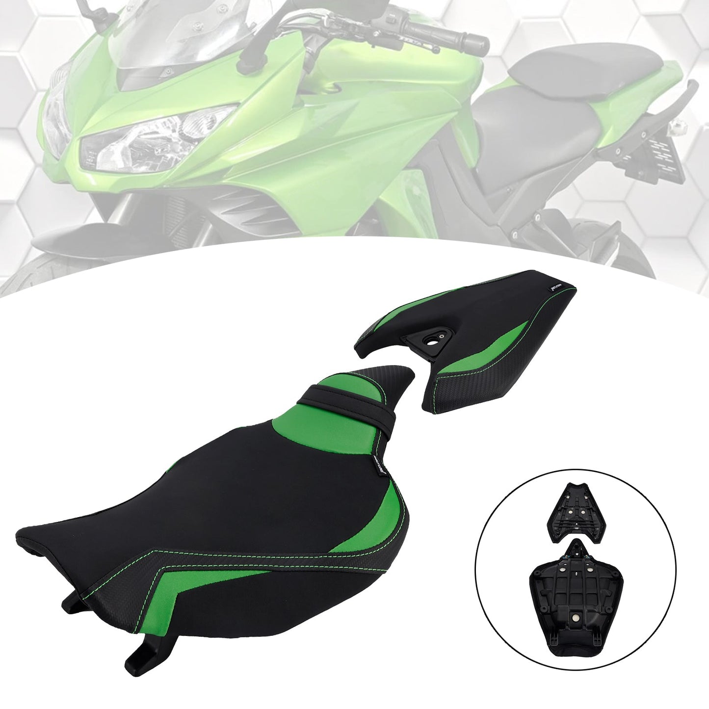 2014-2025 2024 For Kawasaki Z1000 Lower Front W/ Rear Seat Driver Pillion Green1