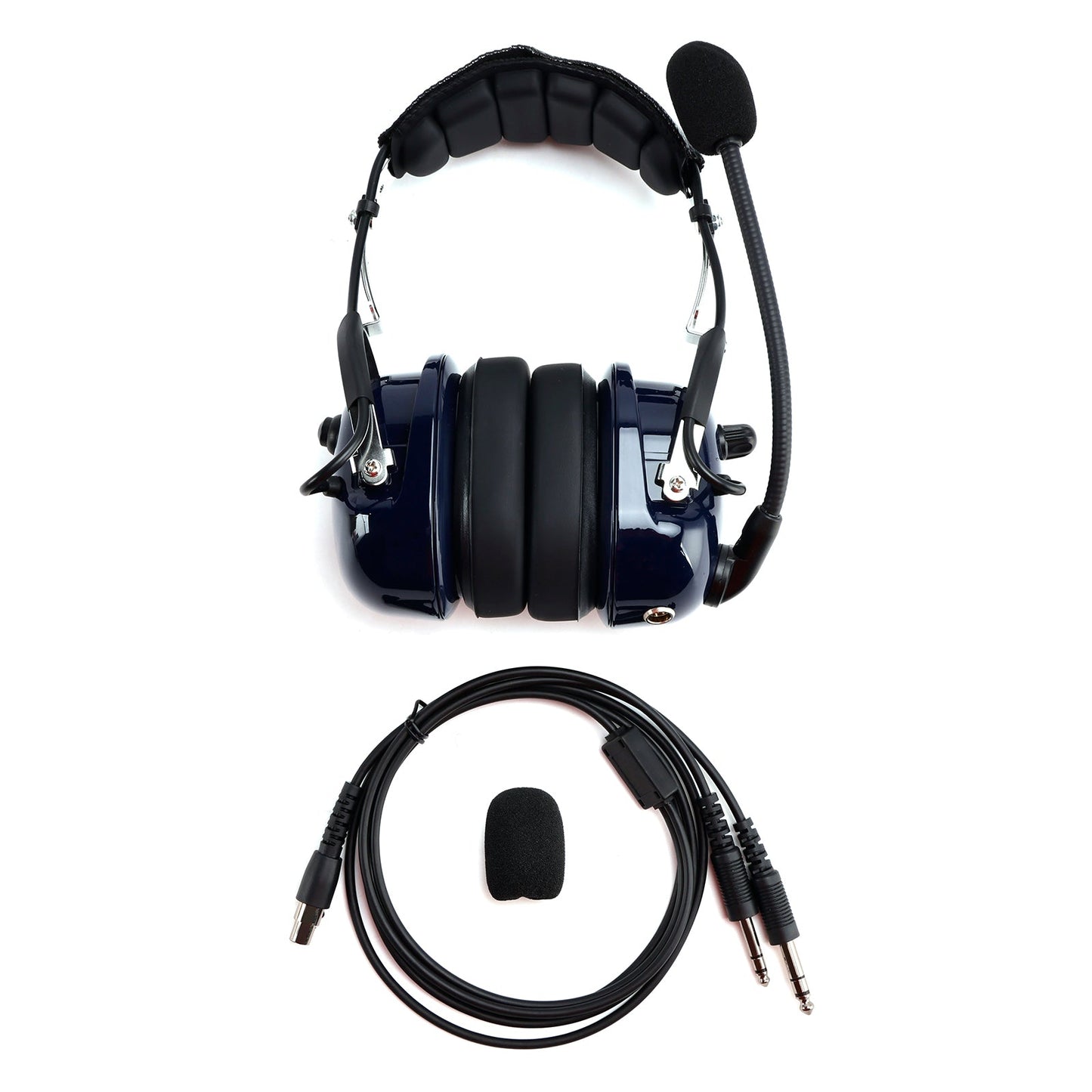 Pilot Noise-Cancelling Headset 6.3/5.2mm GA Plugs Universal Fit for Aircraft