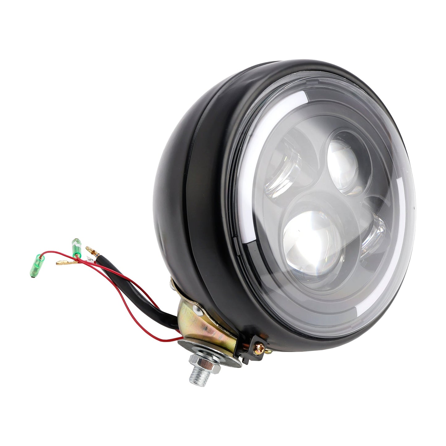 Multifunctional Beam Headlight Lamp Custom Black #84 For Racer Bobber Chopper