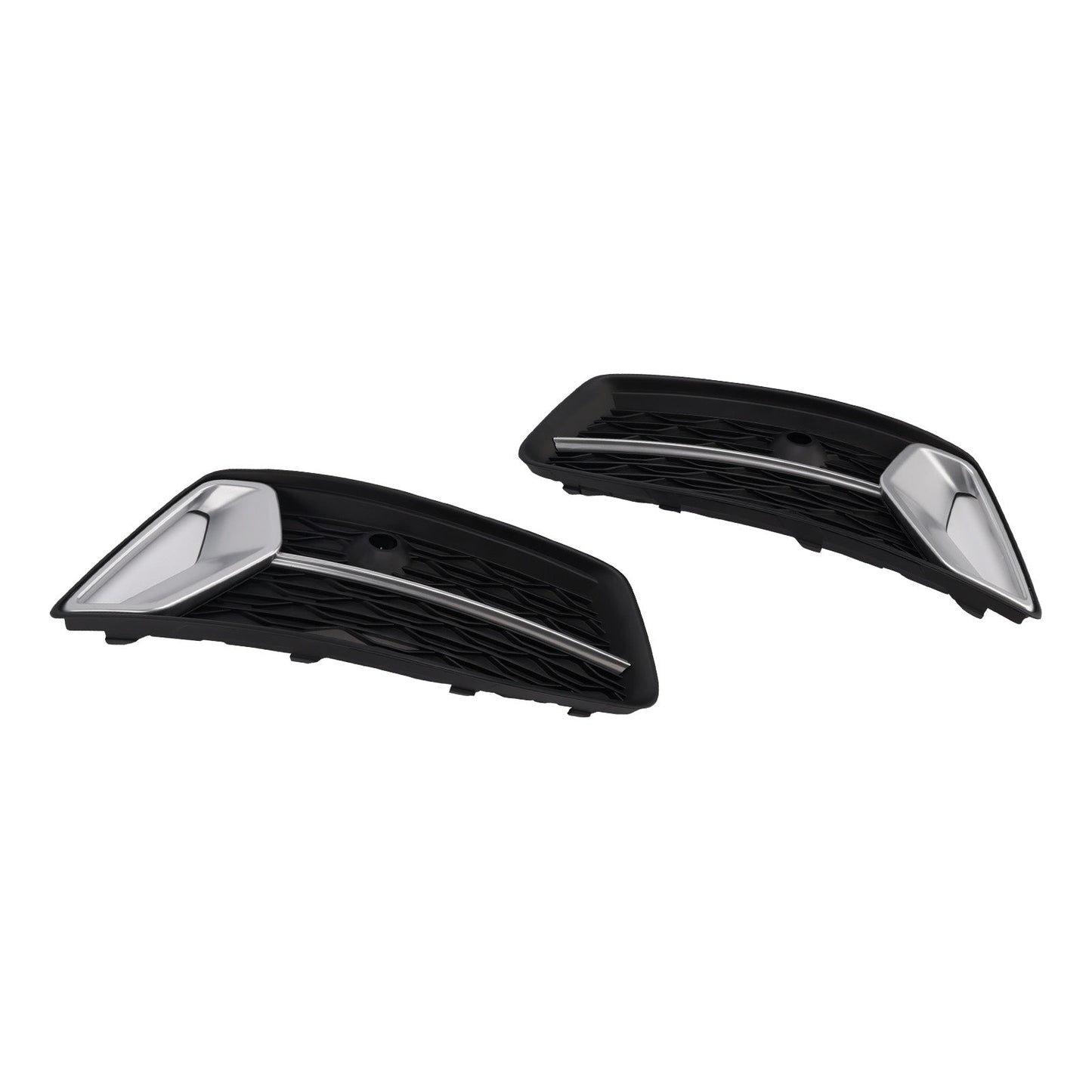 2PCS Front Bumper Grille Grill Fog Light Cover Fit Audi A6 C8 2019-2023
