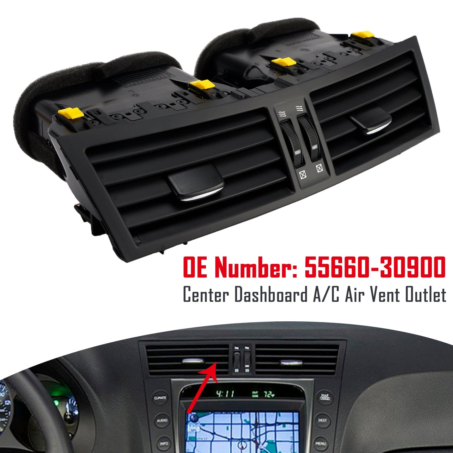 2006-2011 Lexus GS350 GS450H Center Dashboard A/C Air Vent 55660-30900