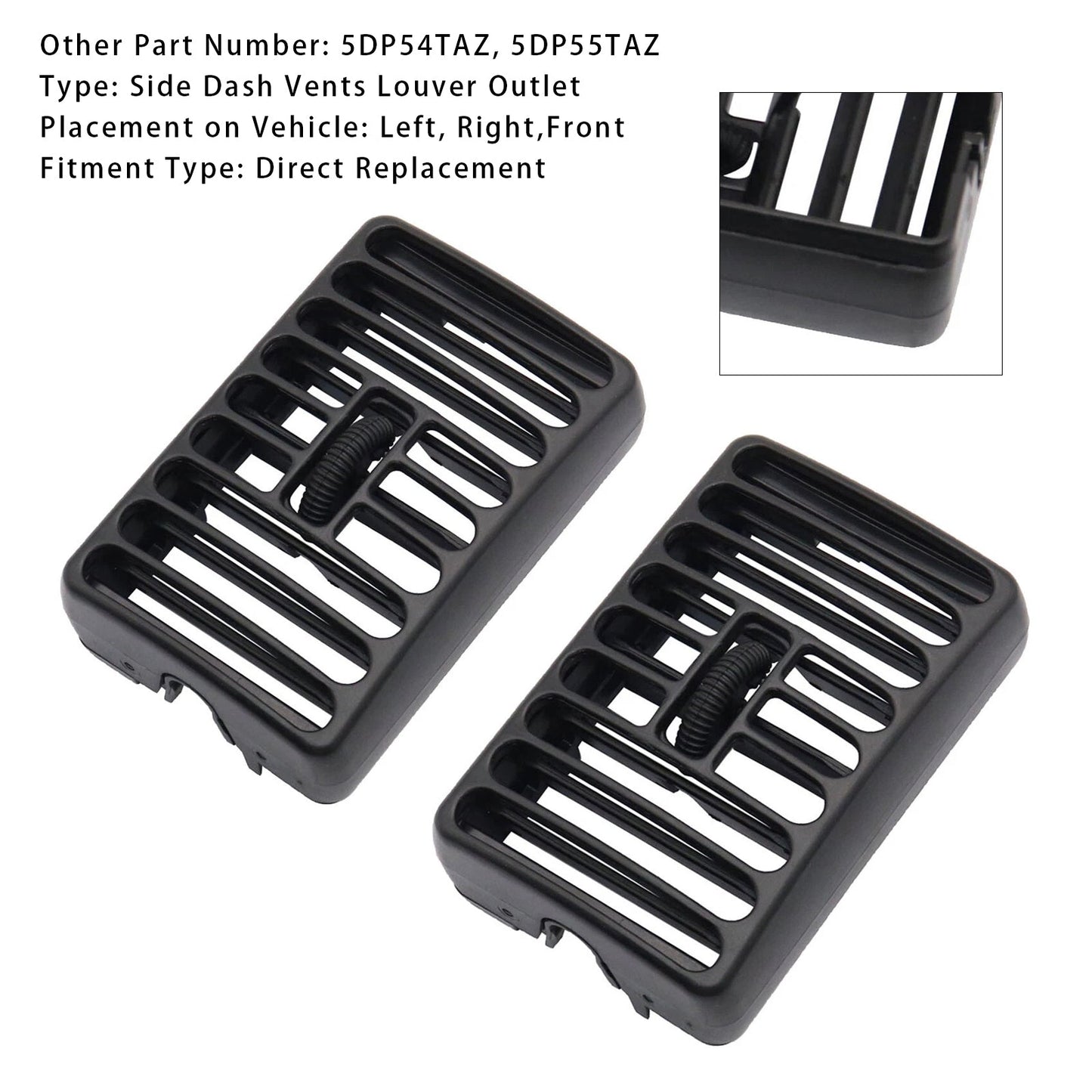 1997-2006 Jeep Wrangler TJ 2PCS Side Dash Vents Louver Outlet Driver Passenger